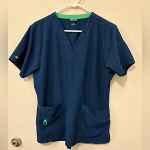 Carhartt Force Women’s Navy Blue Cross Flex Scrub Pullover Top size Large